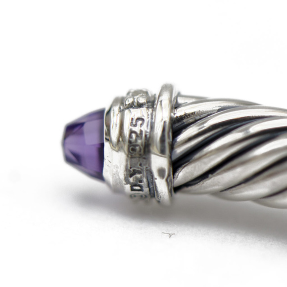 David Yurman Amethyst & Diamond Cuff 5mm - Picture 3 of 6